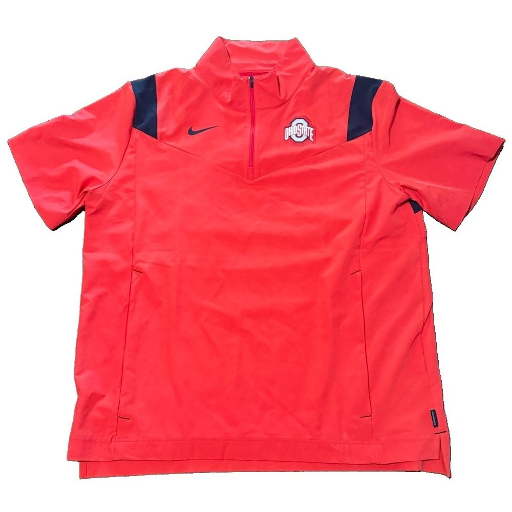 Nike Ohio State Buckeyes Short Sleeve Quarter Zip Pullover XL Dri-FIT OSU NWOT